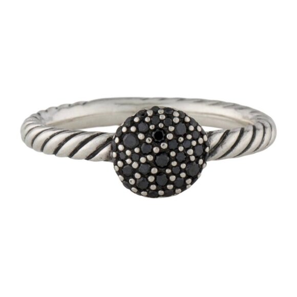 DAVID YURMAN DIAMOND 0.28 CTW STERLING SILVER 925 PETITE CABLE RING - Picture 1 of 8